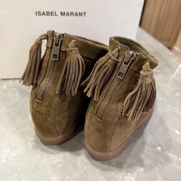 Isabel Marant Beslay Suede Tassel Wedge Ankle Boot, 37 - Picture 3 of 13